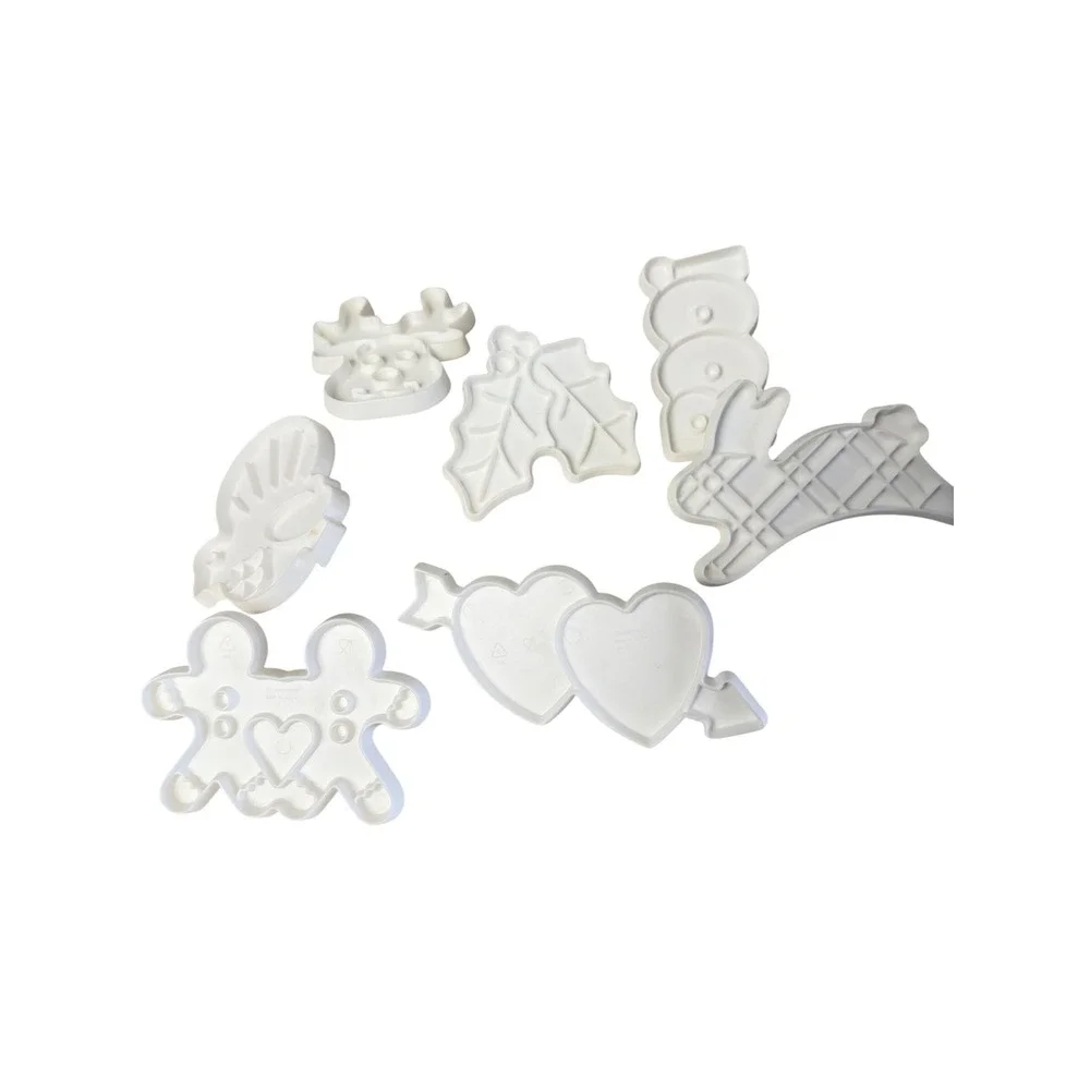 Tupperware Cookie Cutter Set Unisex OS White Vintage Holiday Seasonal 7pc